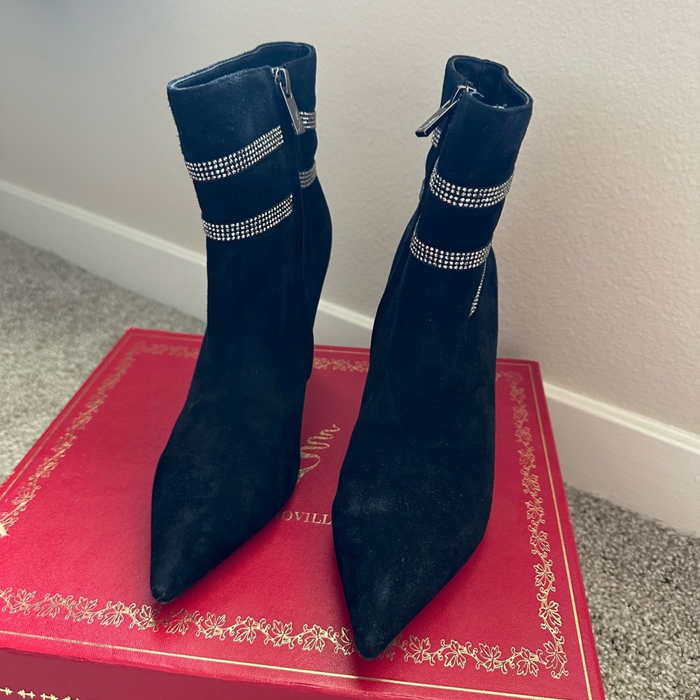 Rene Caovilla Suede Cleo Rhinestone Boot